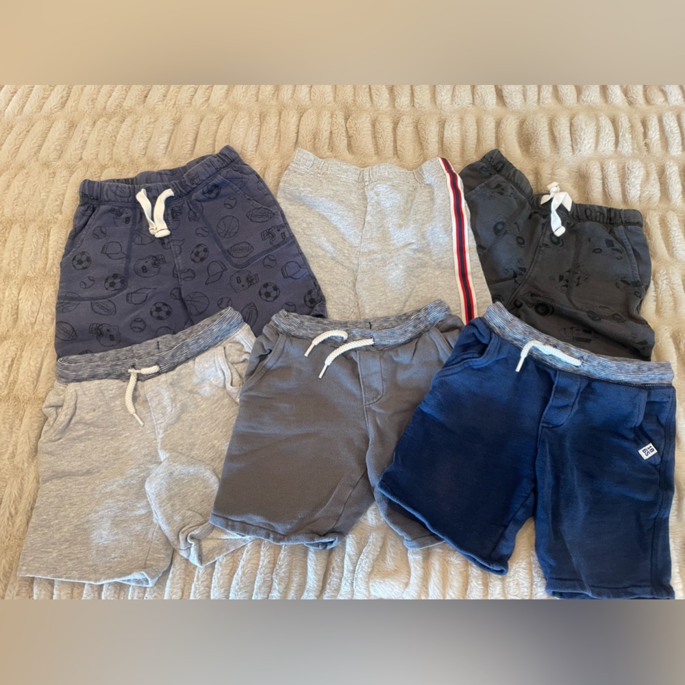 6 pairs of boys 5T cotton shorts